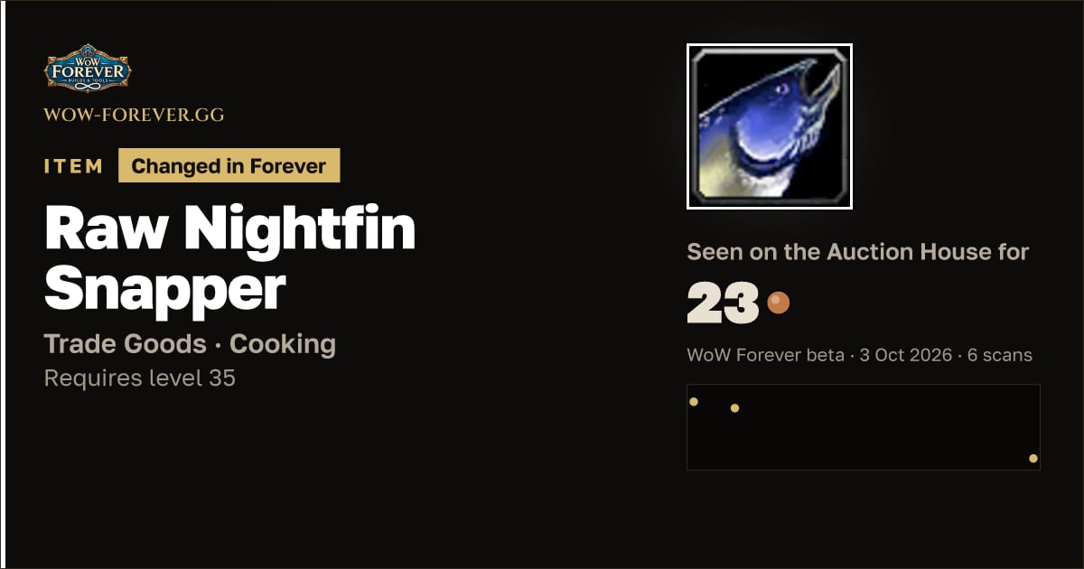The preview card for Raw Nightfin Snapper