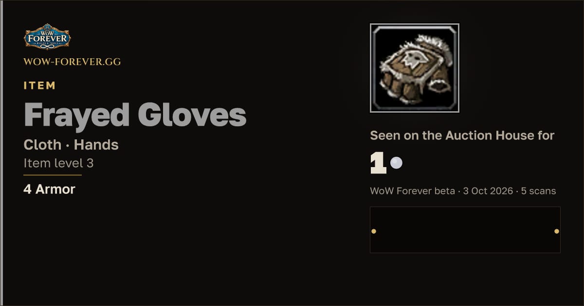 The preview card for Frayed Gloves