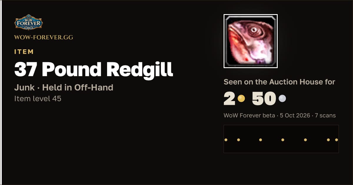 The preview card for 37 Pound Redgill