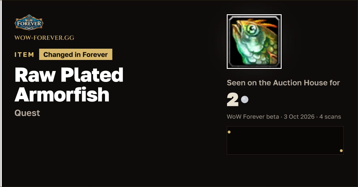 The preview card for Raw Plated Armorfish