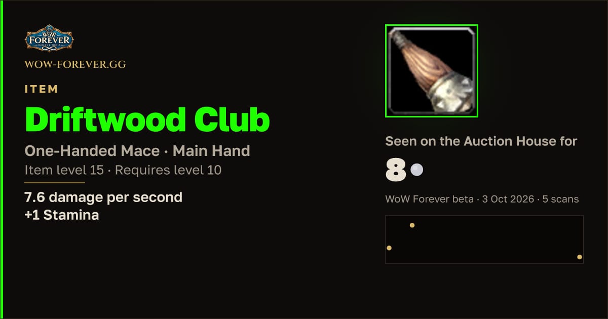 The preview card for Driftwood Club
