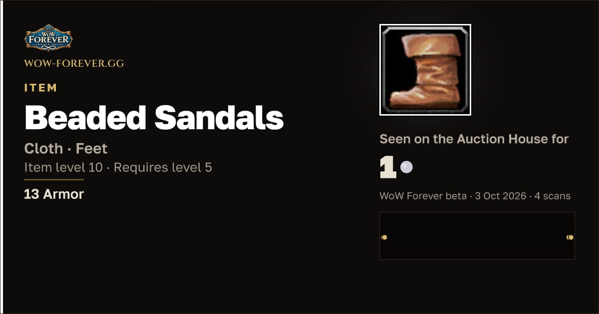 The preview card for Beaded Sandals
