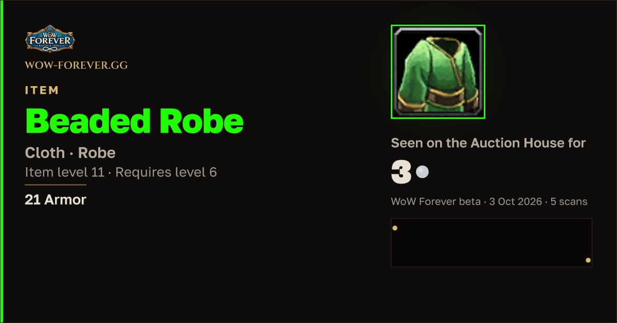 The preview card for Beaded Robe