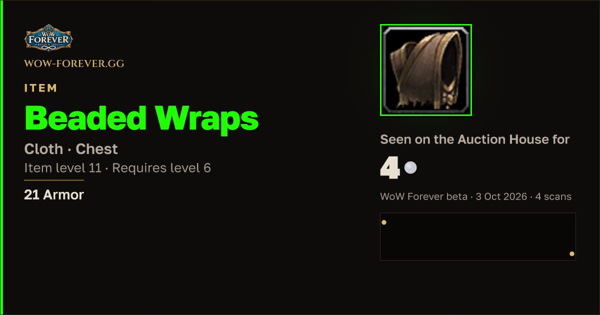 The preview card for Beaded Wraps