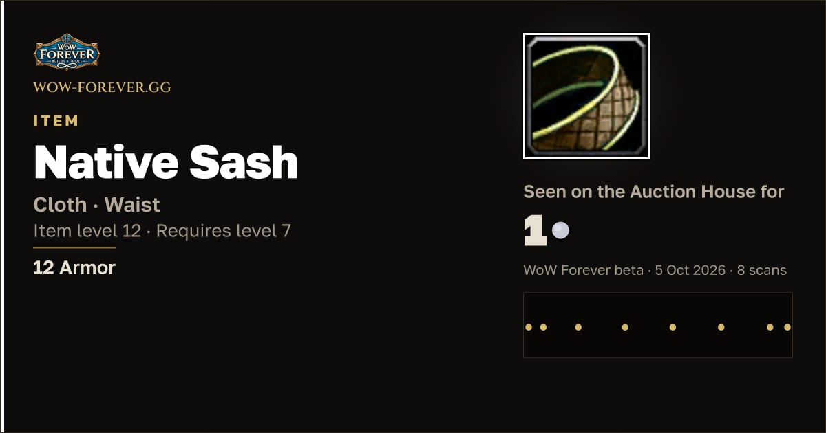 The preview card for Native Sash