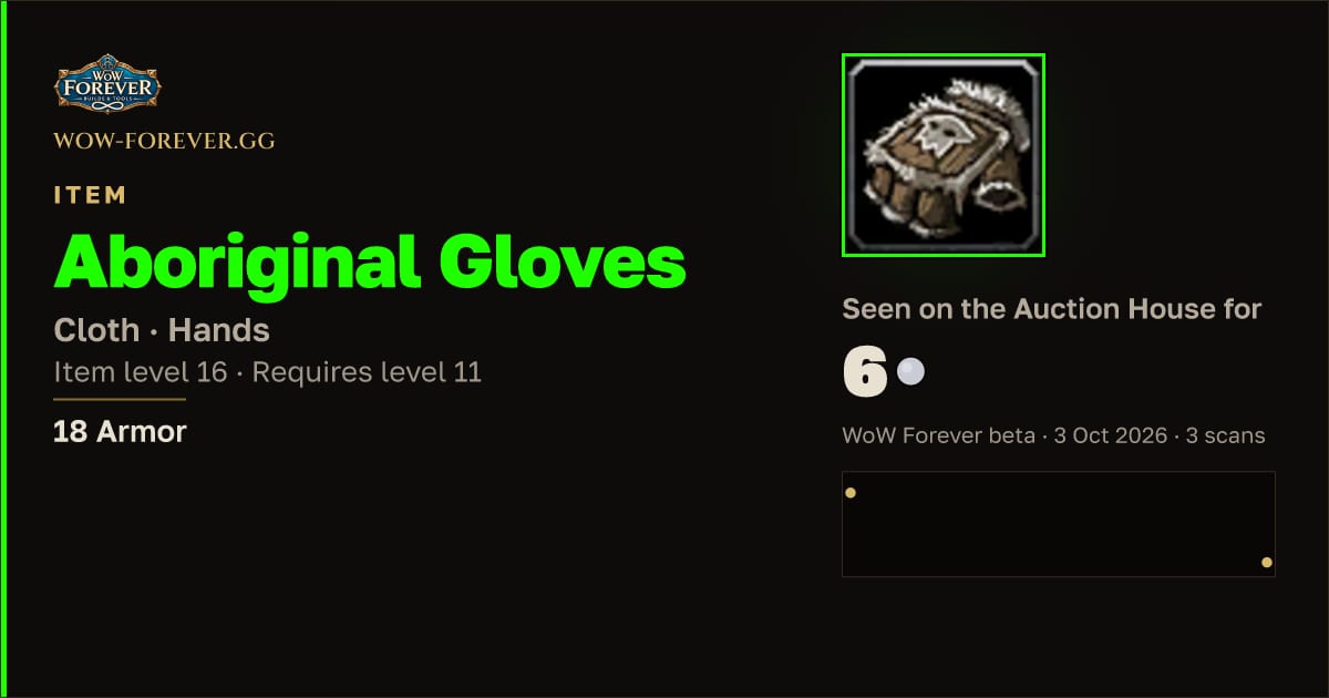 The preview card for Aboriginal Gloves