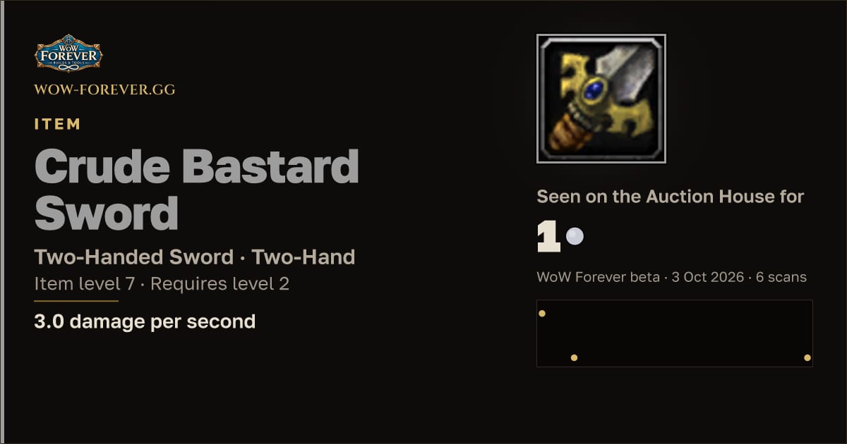 The preview card for Crude Bastard Sword