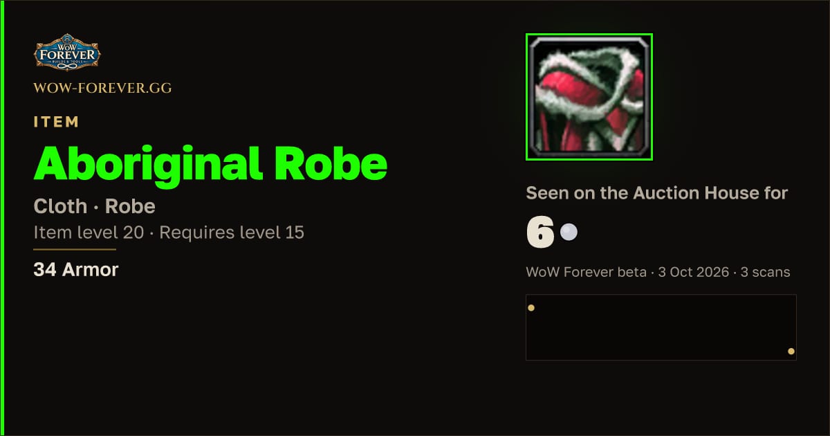 The preview card for Aboriginal Robe