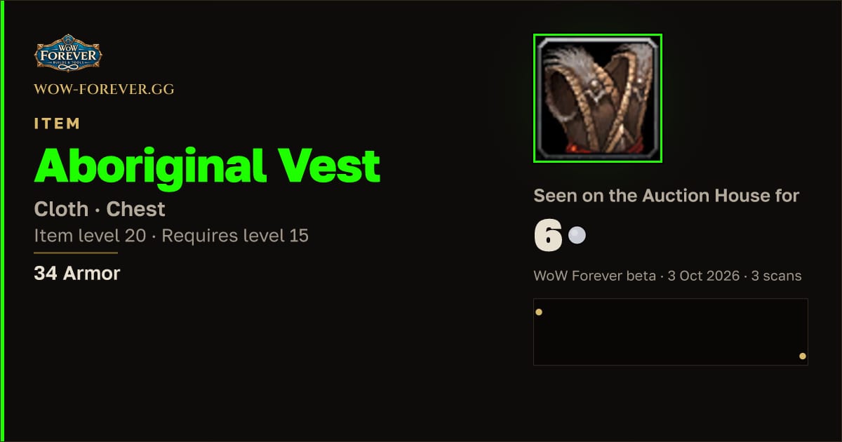 The preview card for Aboriginal Vest