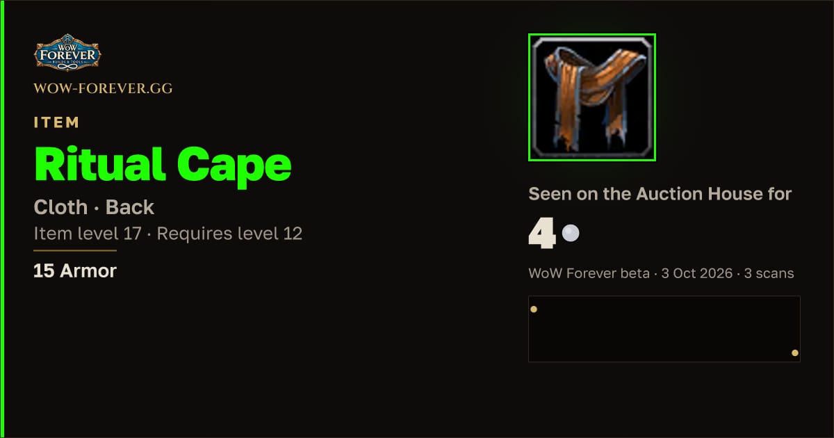 The preview card for Ritual Cape