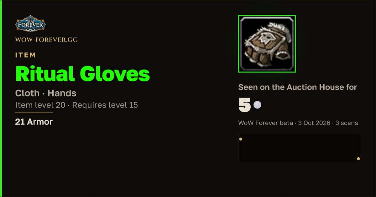 The preview card for Ritual Gloves