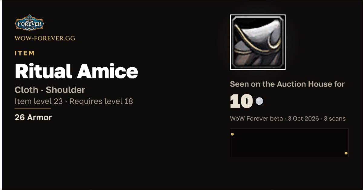 The preview card for Ritual Amice