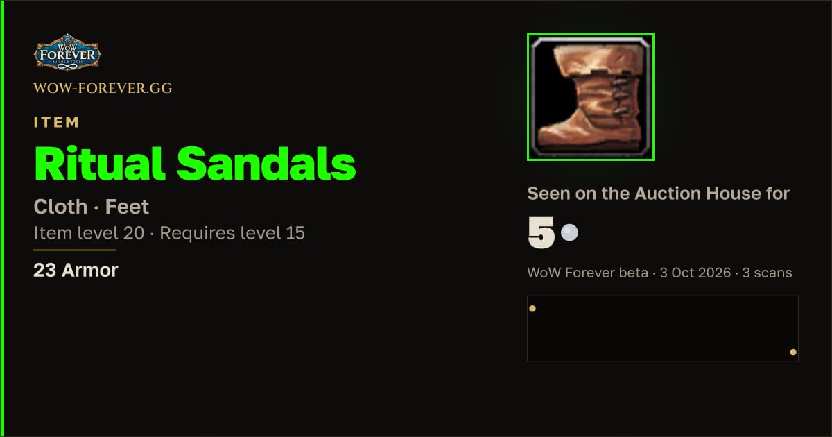 The preview card for Ritual Sandals