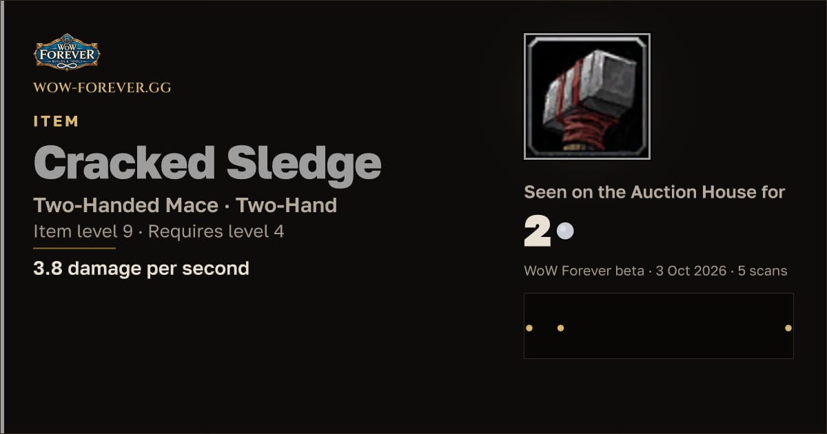 The preview card for Cracked Sledge