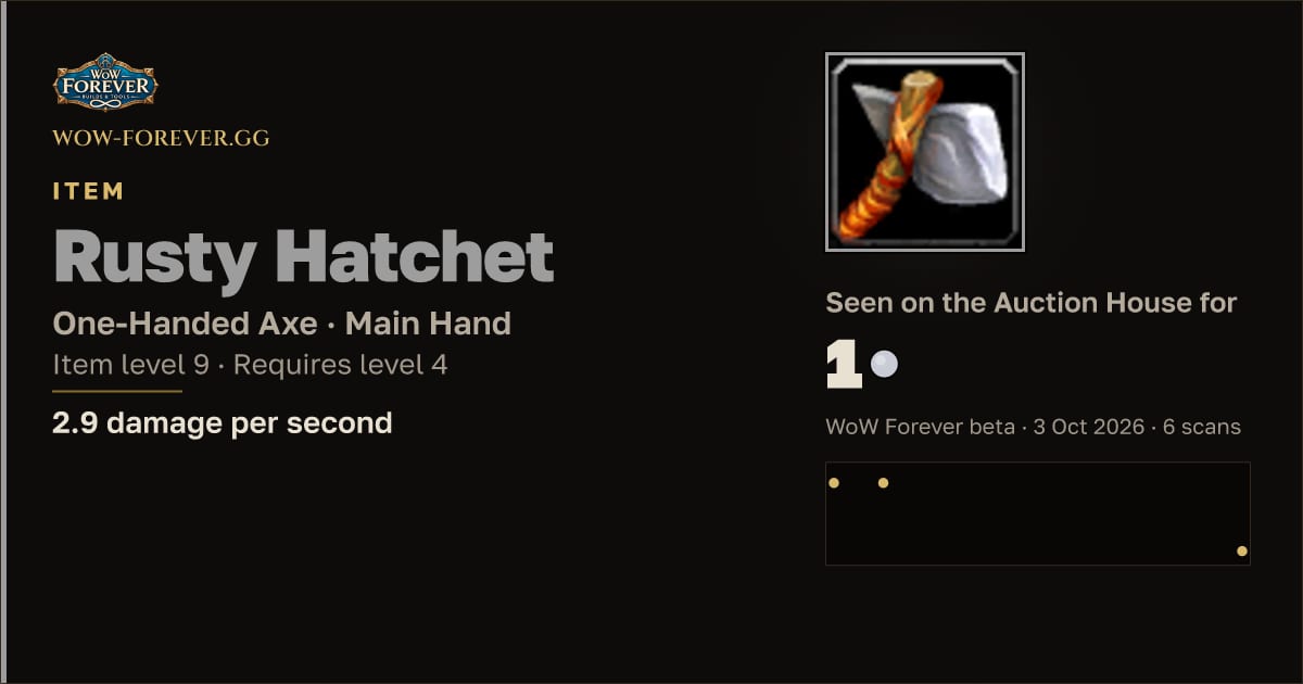 The preview card for Rusty Hatchet