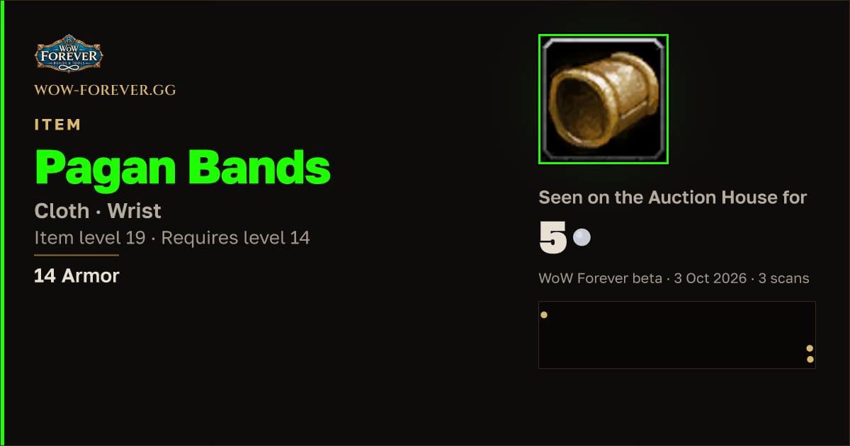 The preview card for Pagan Bands