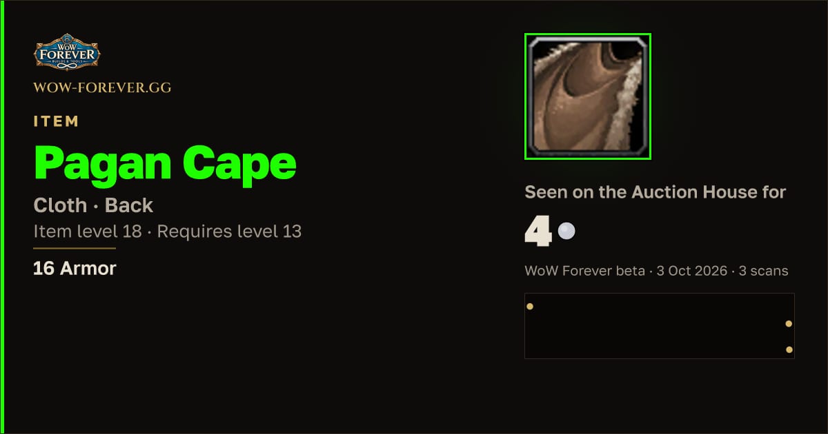 The preview card for Pagan Cape