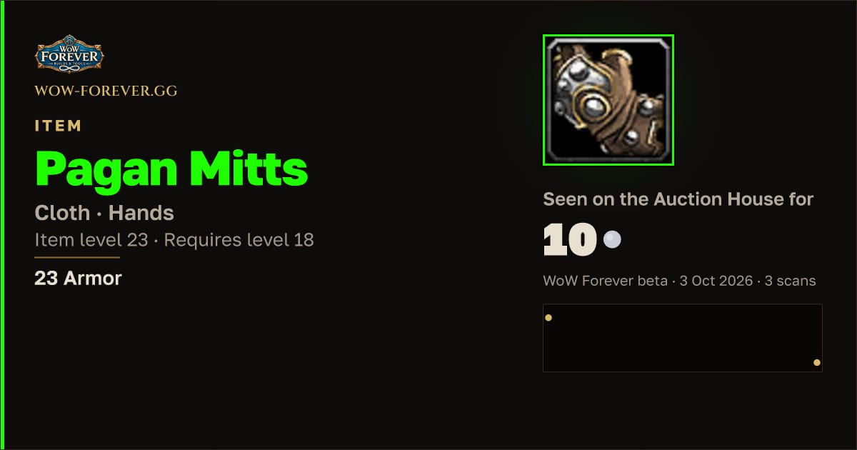 The preview card for Pagan Mitts