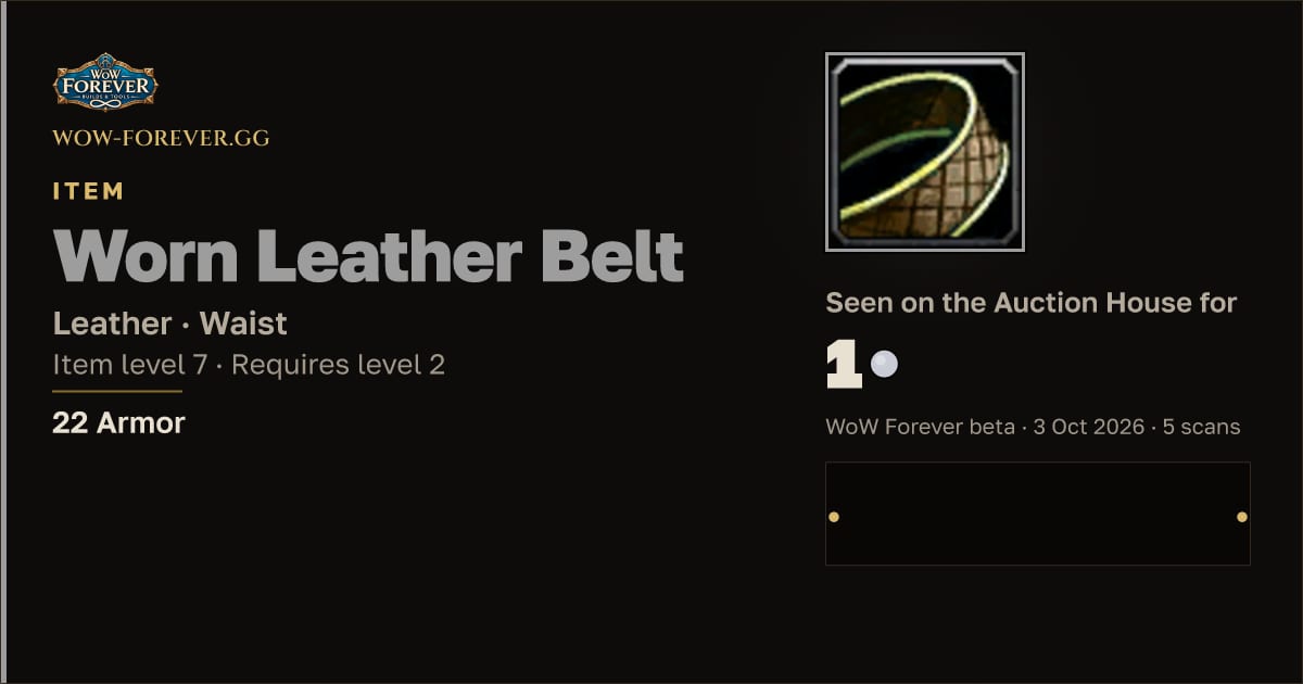 The preview card for Worn Leather Belt