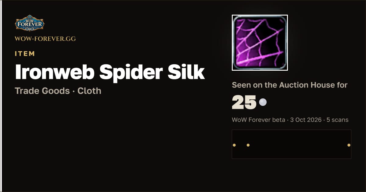 The preview card for Ironweb Spider Silk