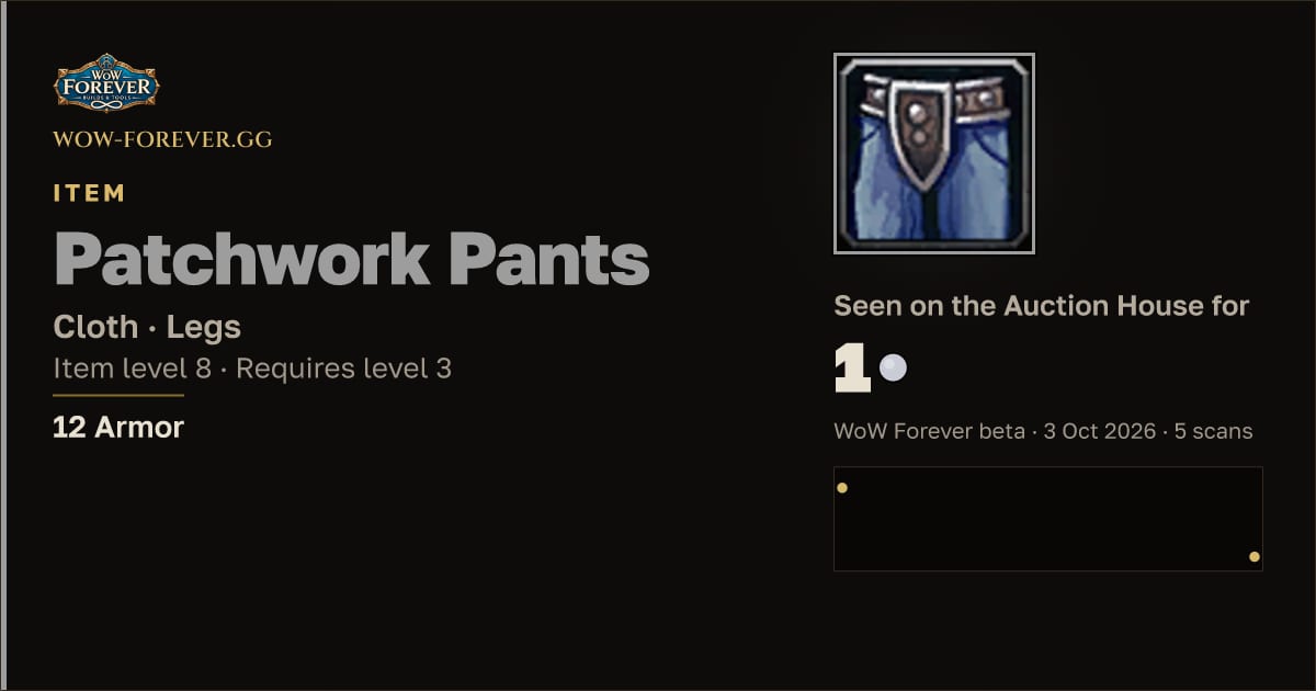 The preview card for Patchwork Pants