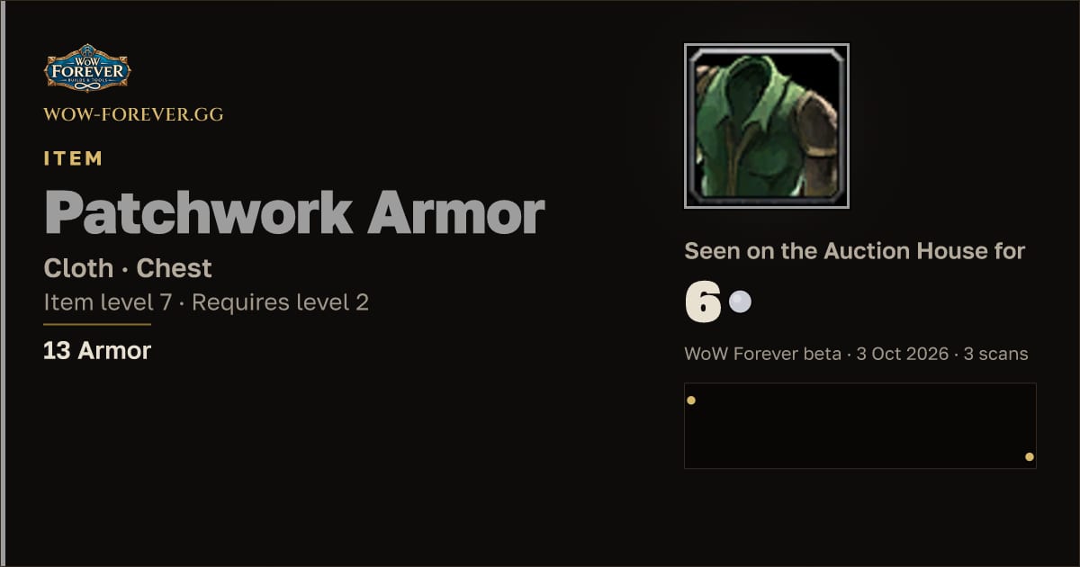 The preview card for Patchwork Armor