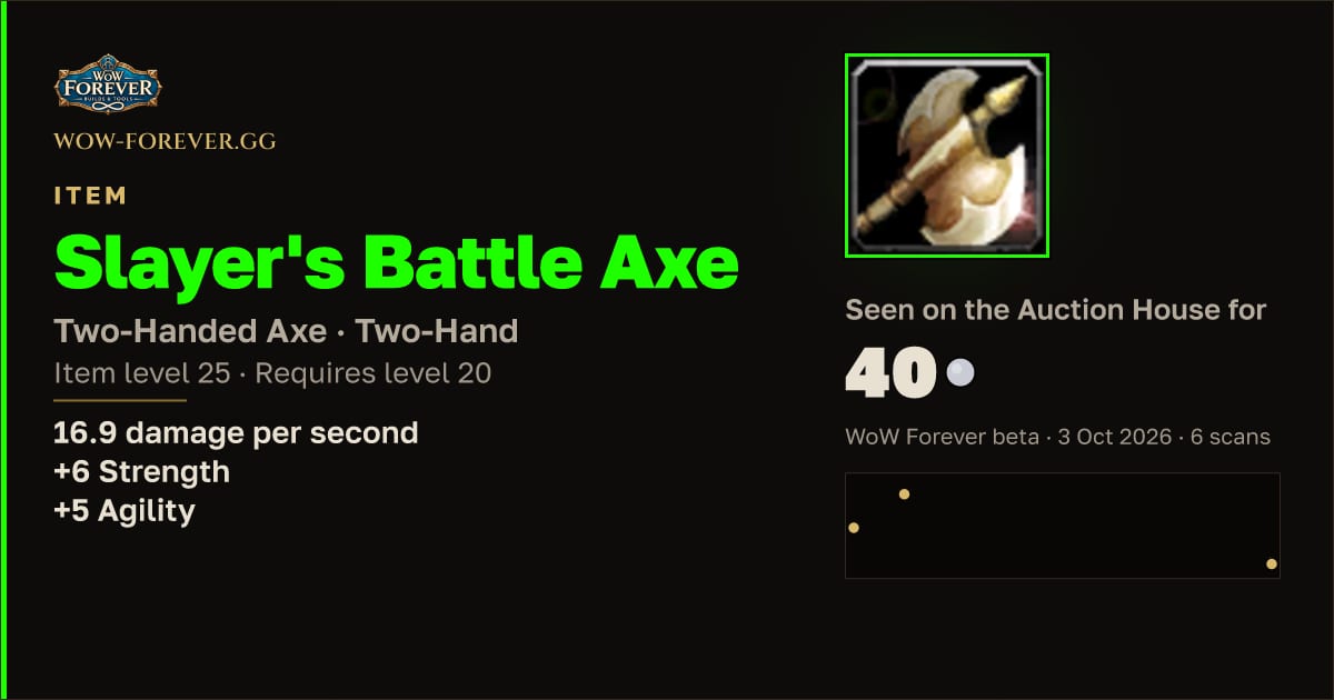 The preview card for Slayer's Battle Axe
