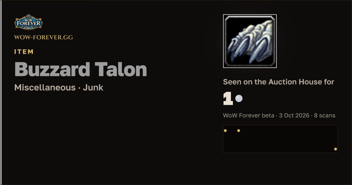The preview card for Buzzard Talon