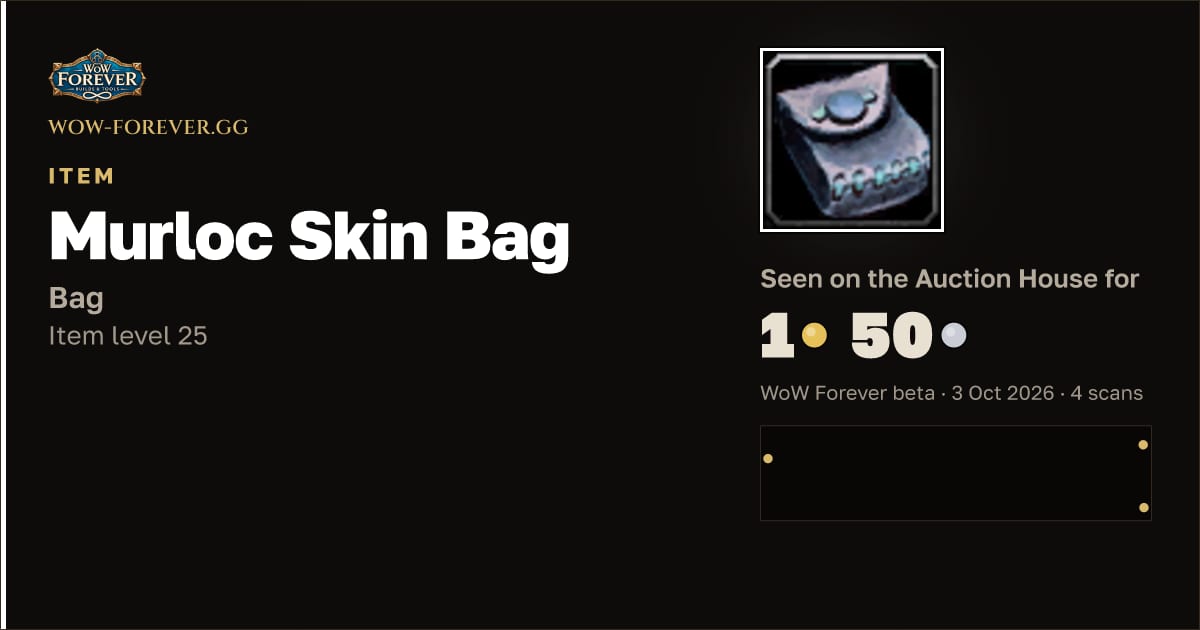 The preview card for Murloc Skin Bag