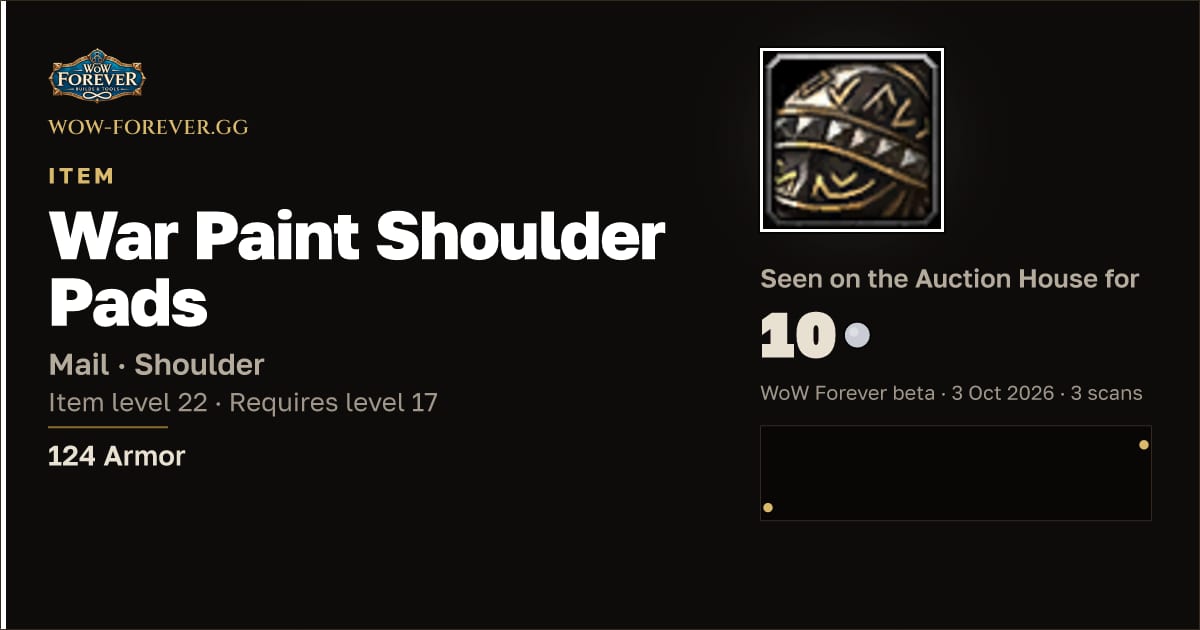 The preview card for War Paint Shoulder Pads