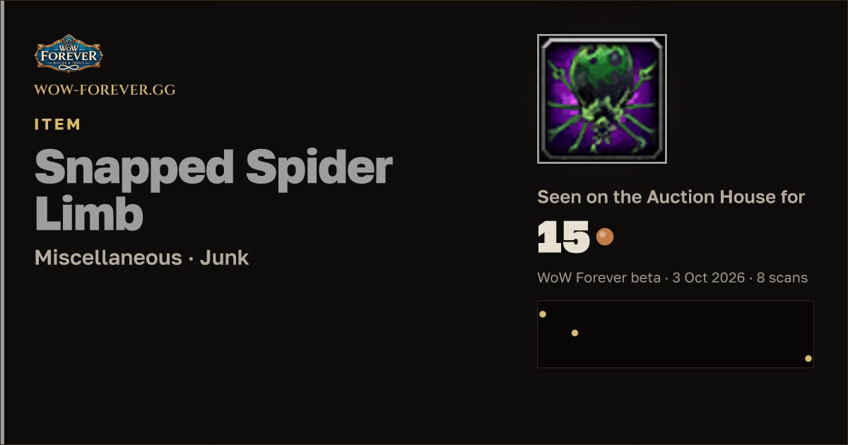The preview card for Snapped Spider Limb