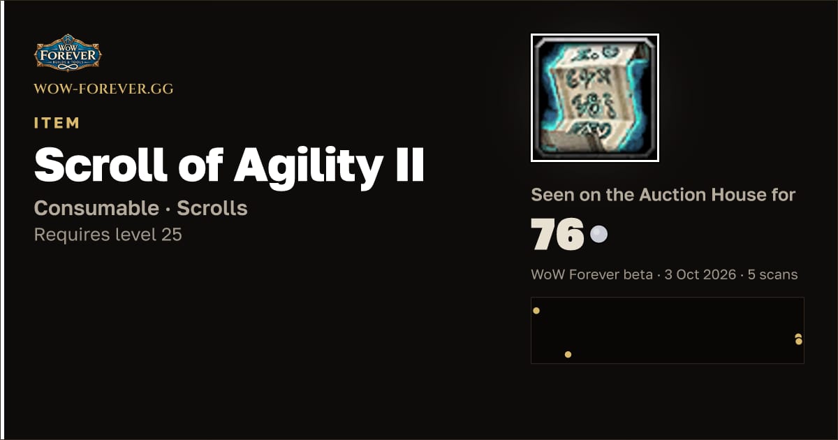 The preview card for Scroll of Agility II