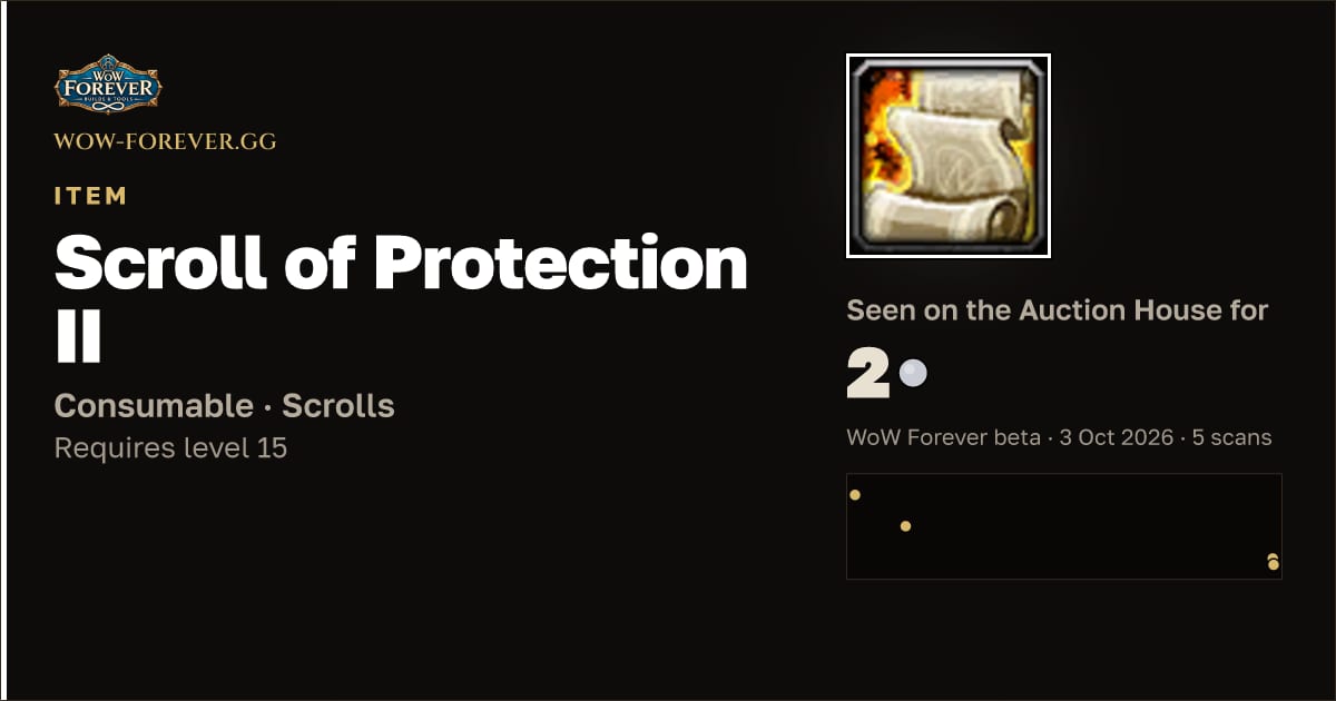 The preview card for Scroll of Protection II