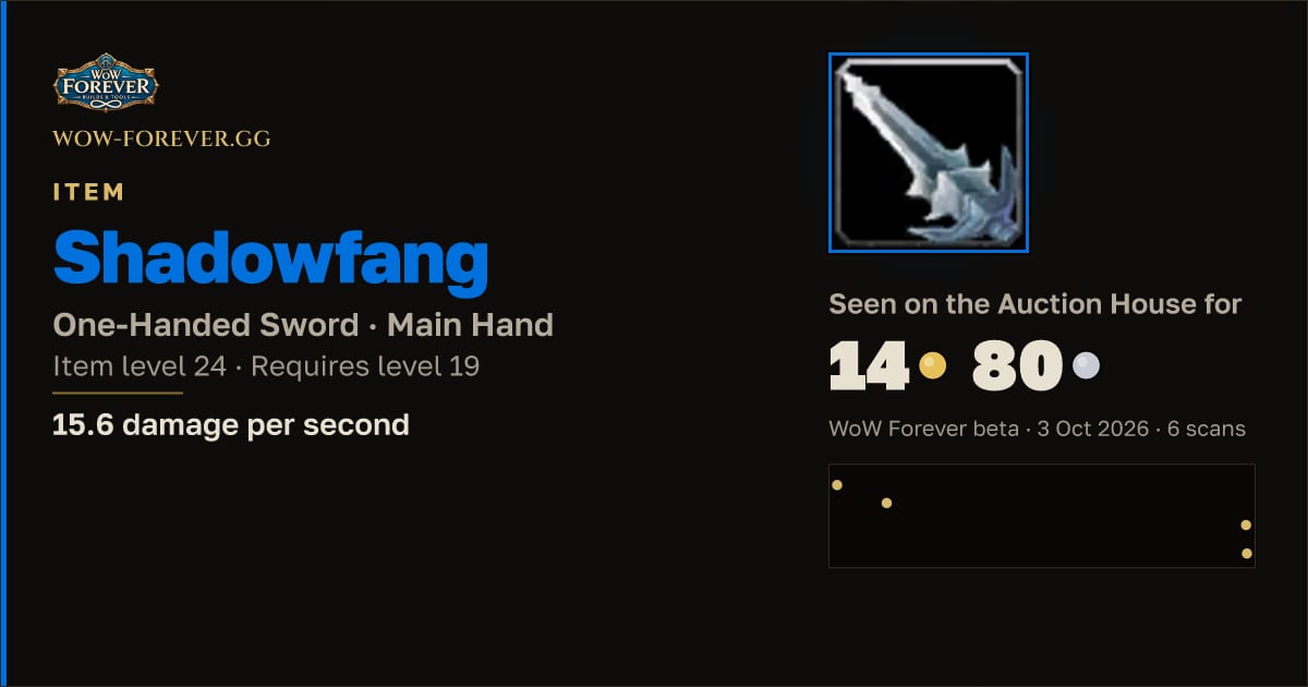 The preview card for Shadowfang