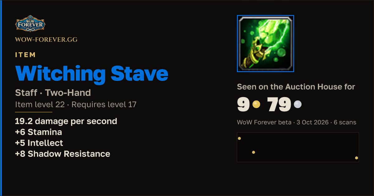 The preview card for Witching Stave