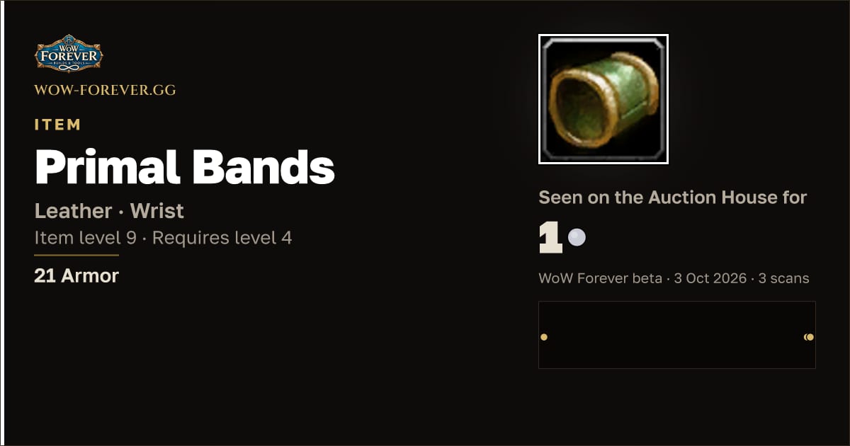 The preview card for Primal Bands