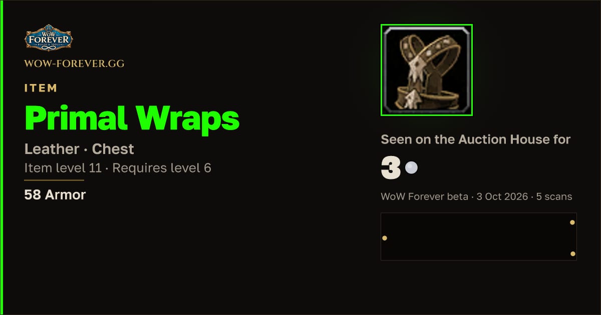 The preview card for Primal Wraps