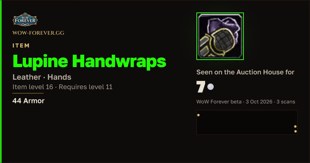 The preview card for Lupine Handwraps