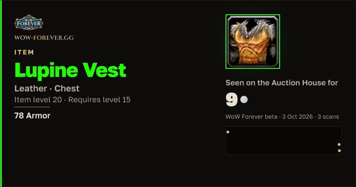 The preview card for Lupine Vest