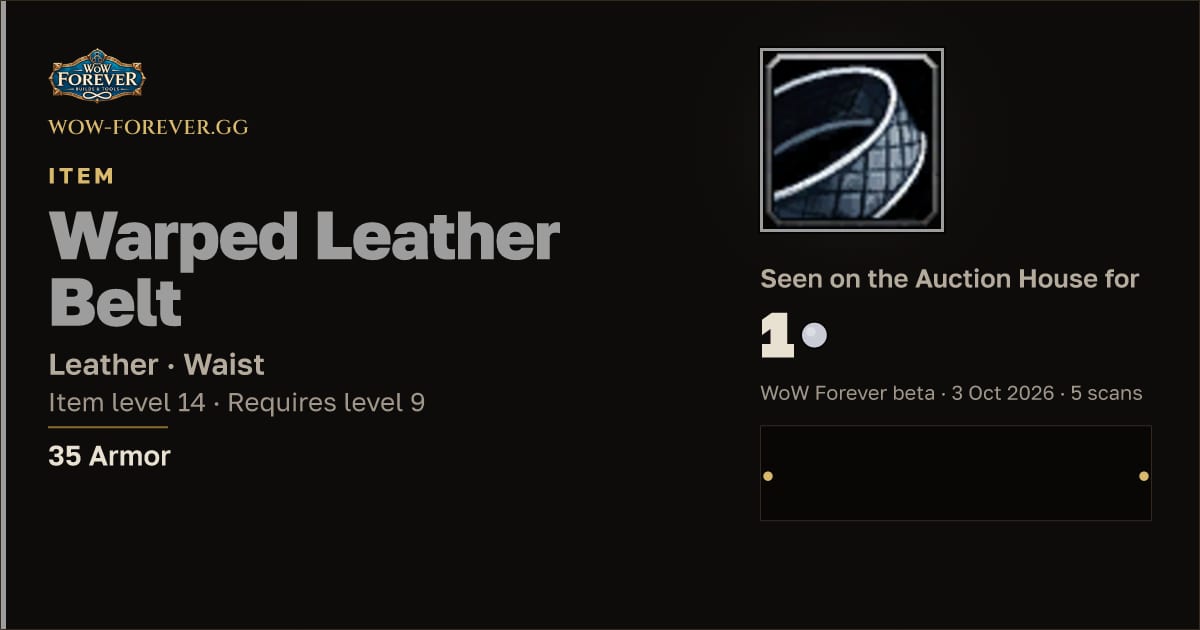 The preview card for Warped Leather Belt