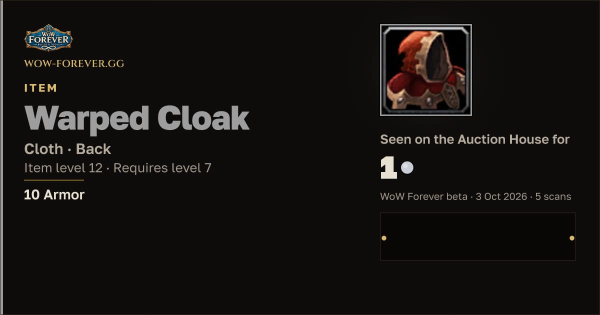 The preview card for Warped Cloak