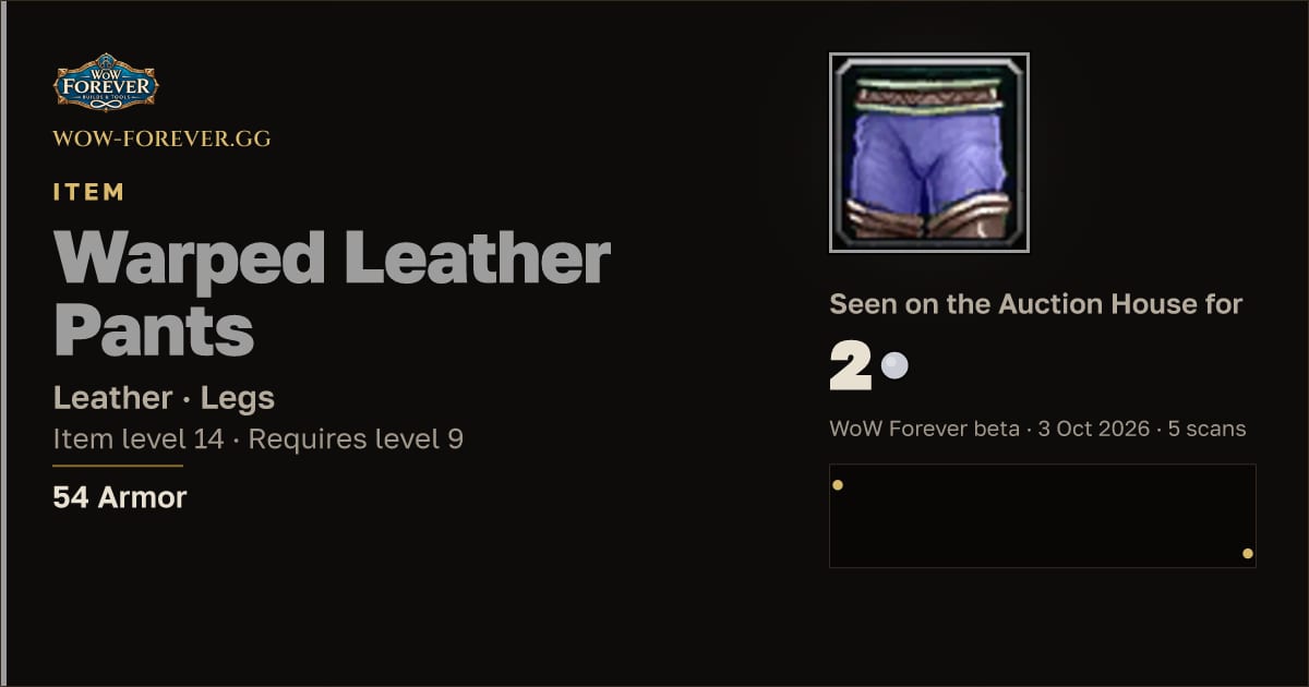 The preview card for Warped Leather Pants