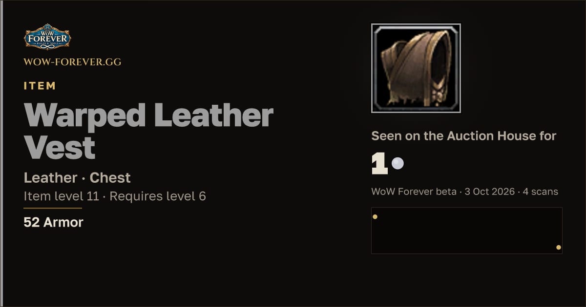 The preview card for Warped Leather Vest