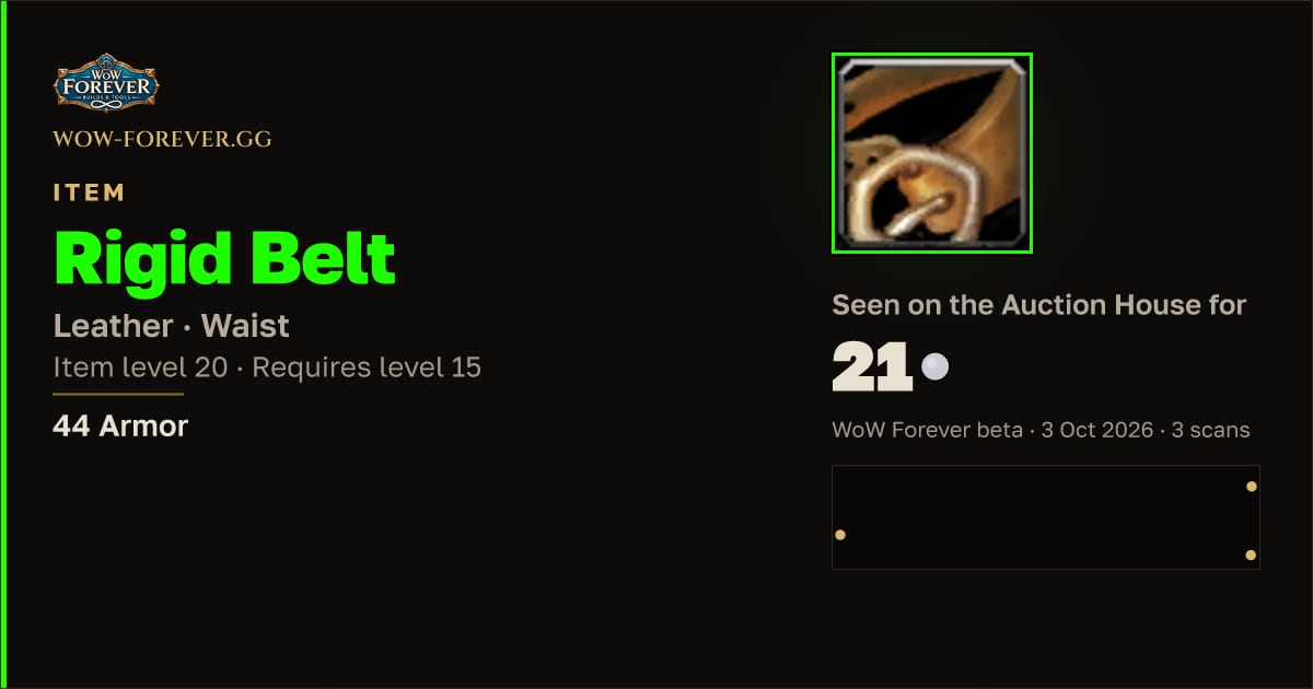 The preview card for Rigid Belt