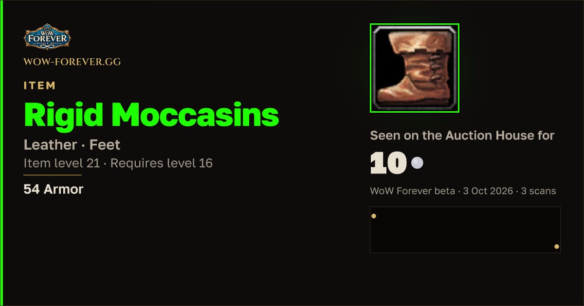 The preview card for Rigid Moccasins