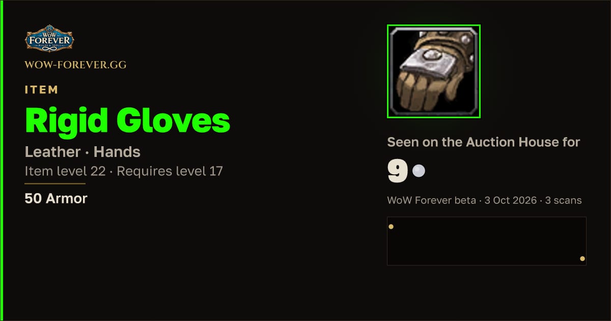 The preview card for Rigid Gloves