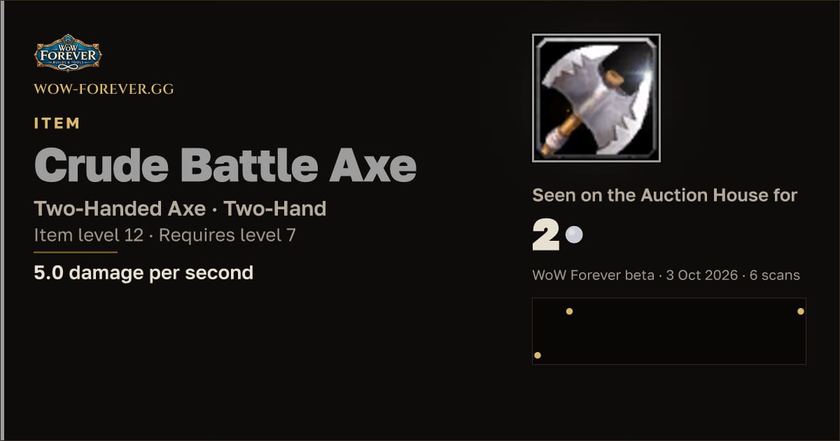 The preview card for Crude Battle Axe