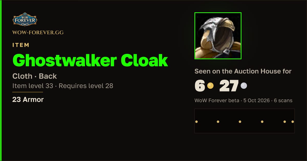 The preview card for Ghostwalker Cloak