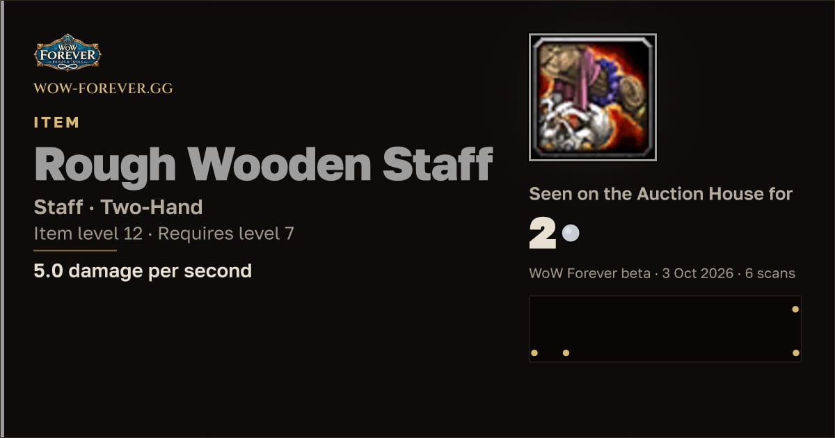 The preview card for Rough Wooden Staff