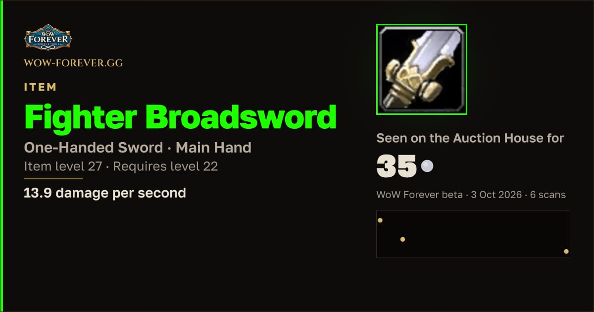 The preview card for Fighter Broadsword